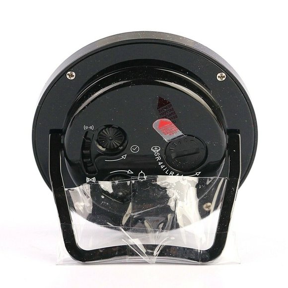 MOVADO BLACK ROUND TRAVEL ALARM CLOCK WITH CASE BRAND NEW ORIGINAL BOX - Picture 3 of 4